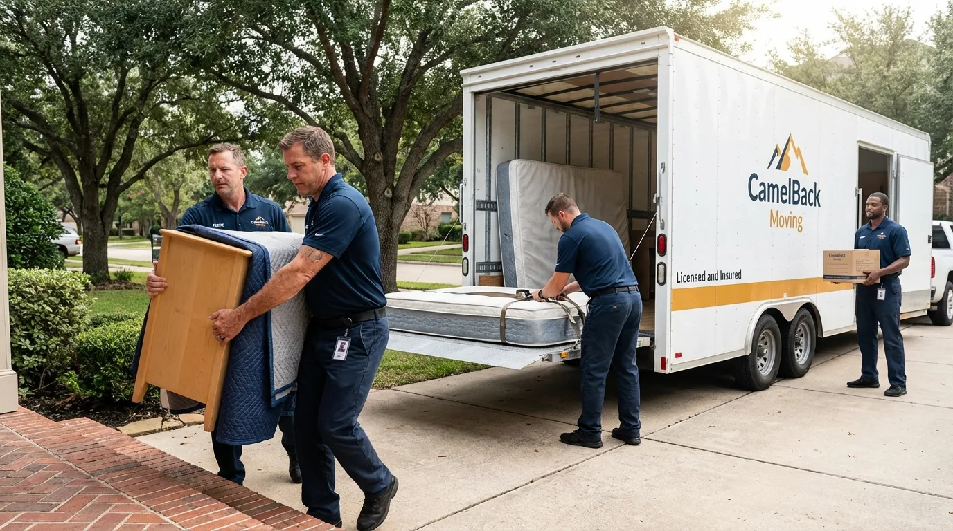 Crew loading residential truck for cross-state move from Cold Spring, NY